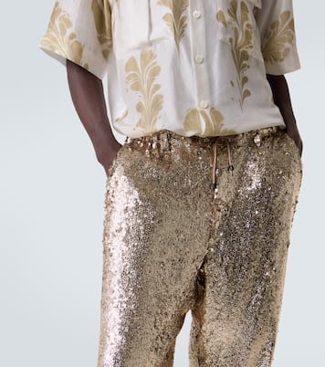 Sequined straight pants | Dries Van Noten