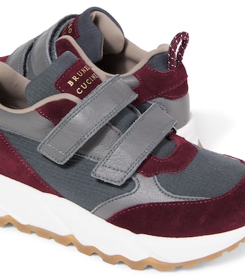 Suede-trimmed sneakers | Brunello Cucinelli Kids