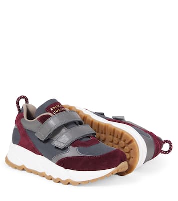 Suede-trimmed sneakers | Brunello Cucinelli Kids