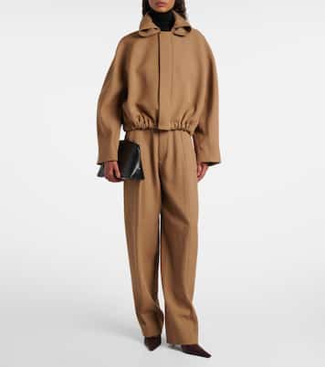 Weite High-Rise-Hose aus Schurwolle | Victoria Beckham