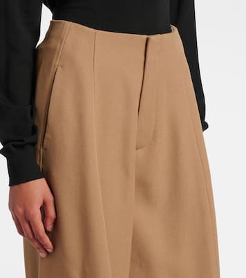 Weite High-Rise-Hose aus Schurwolle | Victoria Beckham