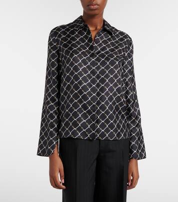 Camisa de sarga de seda con Horsebit | Gucci