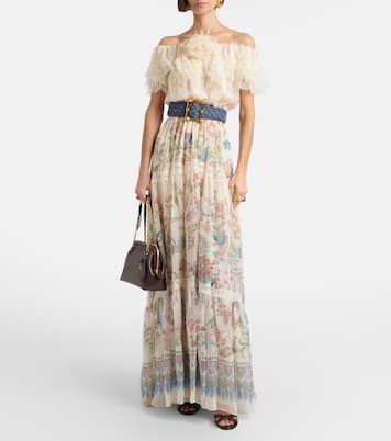 Bedrucktes Off-Shoulder-Maxikleid aus Seide | Etro