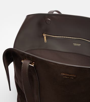 Scarf Large suede tote bag | Ferragamo