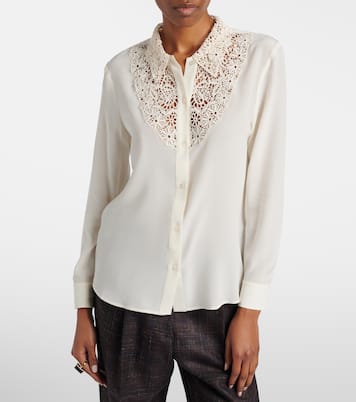 Hemd aus Seide mit Spitze | Nili Lotan