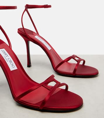 Leo 100 satin sandals | Jimmy Choo