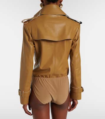 Double-breasted PU bodysuit | Norma Kamali