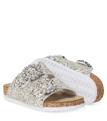 Crystal-embellished glitter sandals  | Monnalisa