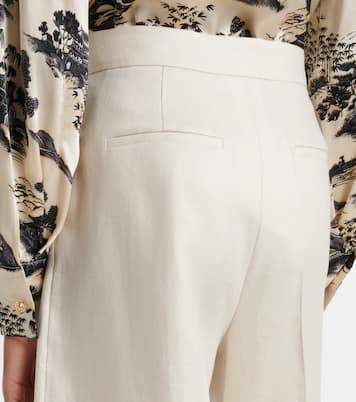Kaki linen wide-leg Bermuda shorts | Max Mara