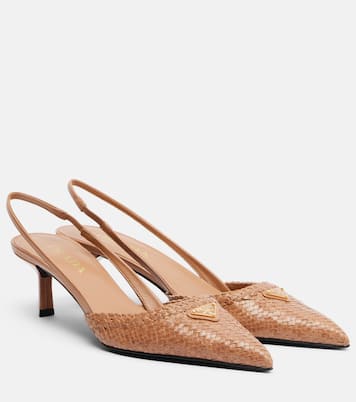 Slingback-Pumps aus Leder | Prada