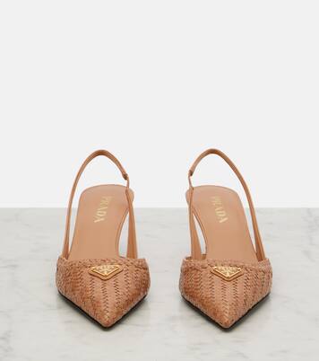Slingback-Pumps aus Leder | Prada