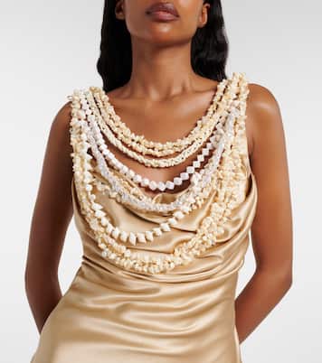 Verziertes Slipdress aus Seidensatin | Balmain