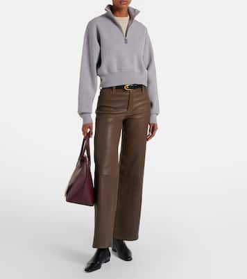 Weite Hose Le Slim Palazzo aus Leder | Frame