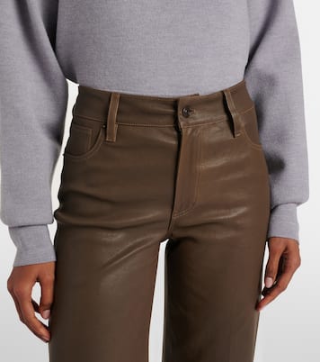 Weite Hose Le Slim Palazzo aus Leder | Frame