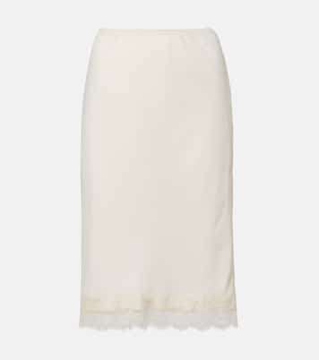 Jupe midi à dentelle | Róhe