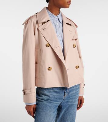 Cropped cotton gabardine trench coat | Burberry