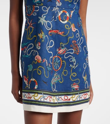 Bedrucktes Minikleid Cove aus Leinen | Alémais
