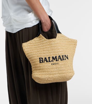 Tasche mit Henkel in Raffiabast-Optik | Balmain
