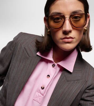 Metal Combi aviator sunglasses | Bottega Veneta