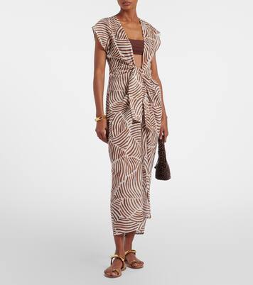 Vestido largo Sasha de algodón estampado | ViX Paula Hermanny