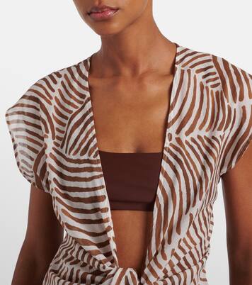 Vestido largo Sasha de algodón estampado | ViX Paula Hermanny