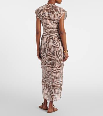 Vestido largo Sasha de algodón estampado | ViX Paula Hermanny