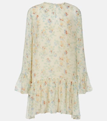 Emmeline floral ruffled silk minidress | Ulla Johnson