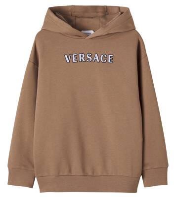 Logo cotton jersey hoodie | Versace Kids
