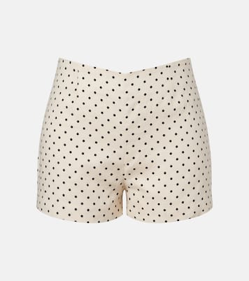 Lila polka-dot linen shorts | Faithfull