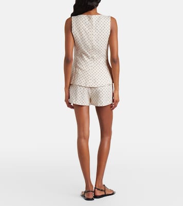 Lila polka-dot linen shorts | Faithfull