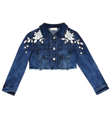 Appliquéd denim jacket | Monnalisa