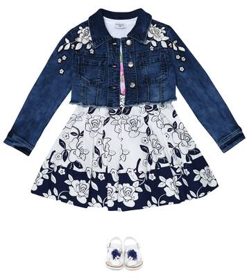 Appliquéd denim jacket | Monnalisa