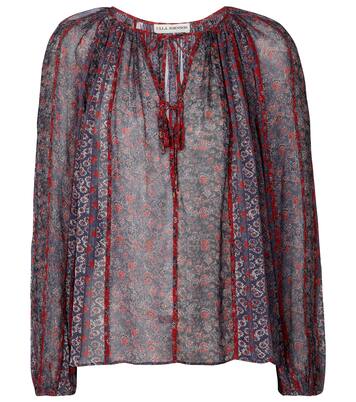 Blouse Deetra en soie et motif floral | Ulla Johnson