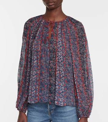 Blouse Deetra en soie et motif floral | Ulla Johnson