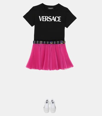 Logo leather sneakers | Versace Kids