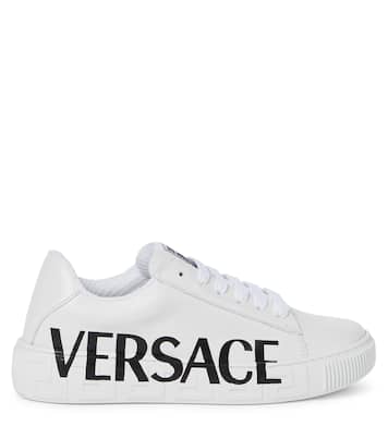Logo leather sneakers | Versace Kids