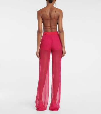 Pantalon ample à taille mi-haute en soie | Nensi Dojaka