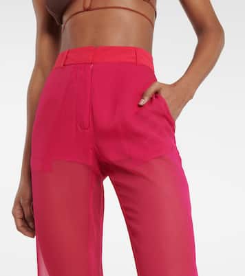 Pantalon ample à taille mi-haute en soie | Nensi Dojaka