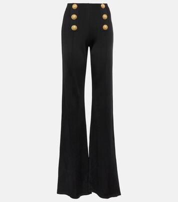 High-rise flared knit pants | Balmain