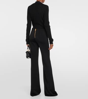 High-rise flared knit pants | Balmain