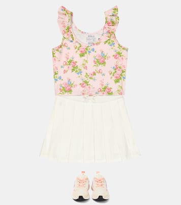 Ruffle-trimmed floral jersey top | Polo Ralph Lauren Kids