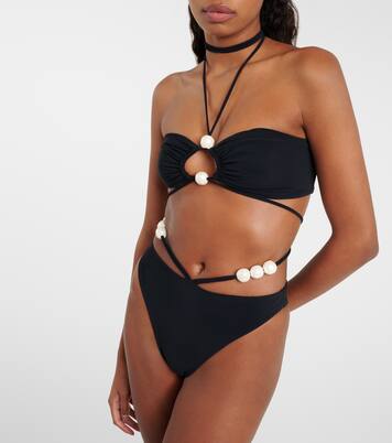 Beaded bandeau bikini top | Magda Butrym