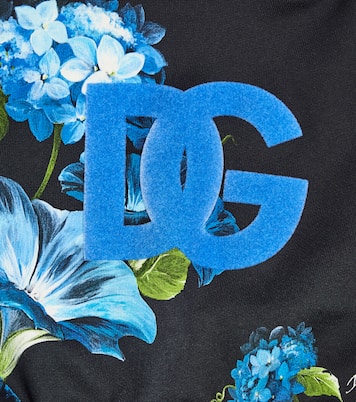 DG floral cotton jersey hoodie | Dolce&Gabbana Kids