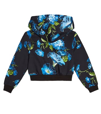 DG floral cotton jersey hoodie | Dolce&Gabbana Kids