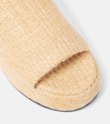 Plateau-Pantoletten Butterfly aus Raffiabast | Ganni
