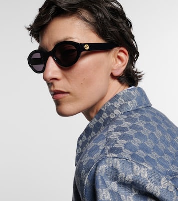 Minimal GG oval sunglasses | Gucci