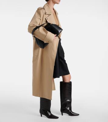 Wide Shaft croc-effect leather knee-high boots | Toteme
