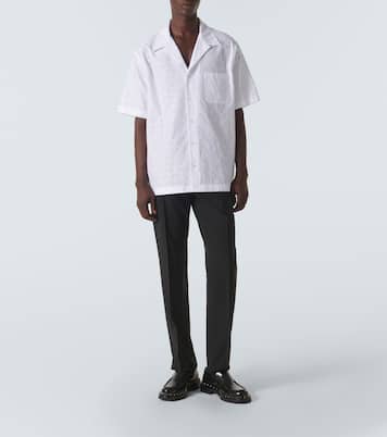 Pantalones slim en mezcla de lana y mohair | Valentino