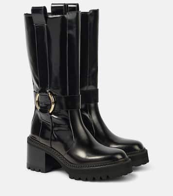 New Ring 60 leather knee-high boots | See By Chloé