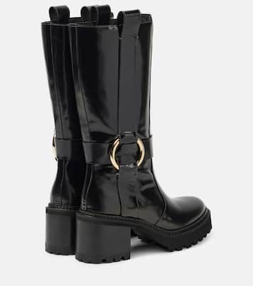 New Ring 60 leather knee-high boots | See By Chloé